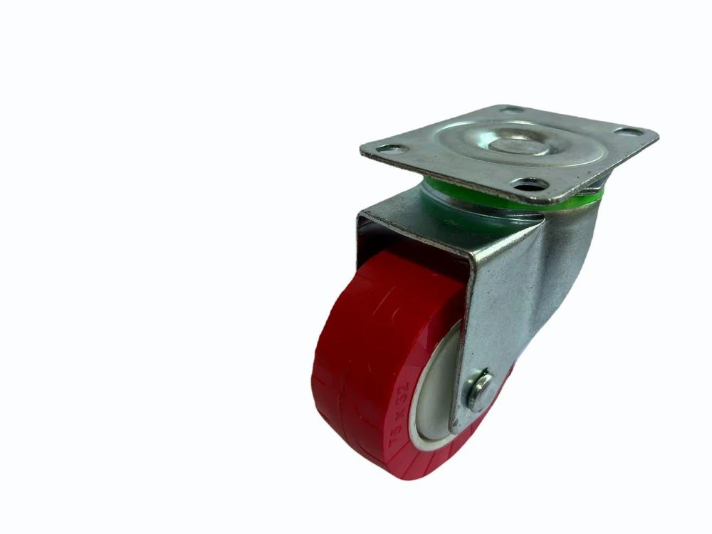 Envoy 3" Red PU Castor — Plate