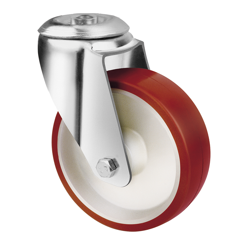 Envoy 4" Red PU Castor — Plate